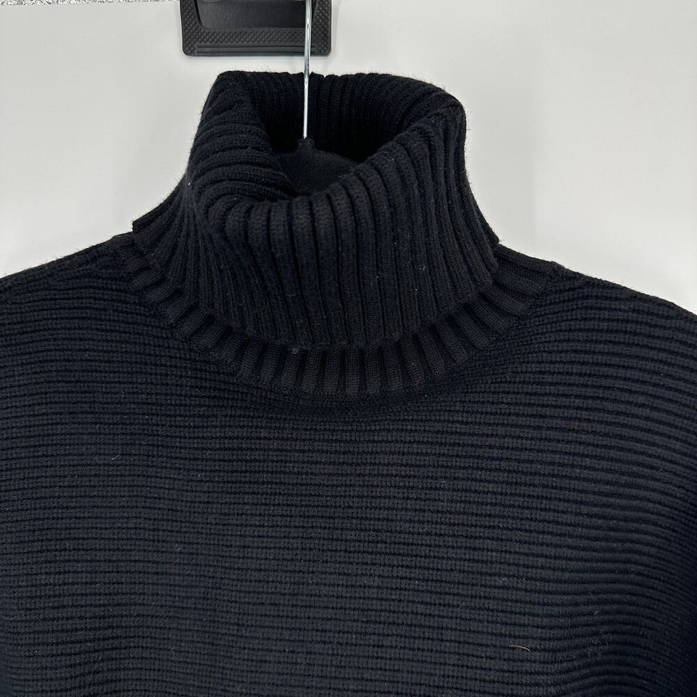 House of Harlow Black Cropped Ribbed Turtleneck Sweater Long Sleeve Womens Small - Picture 3 of 7